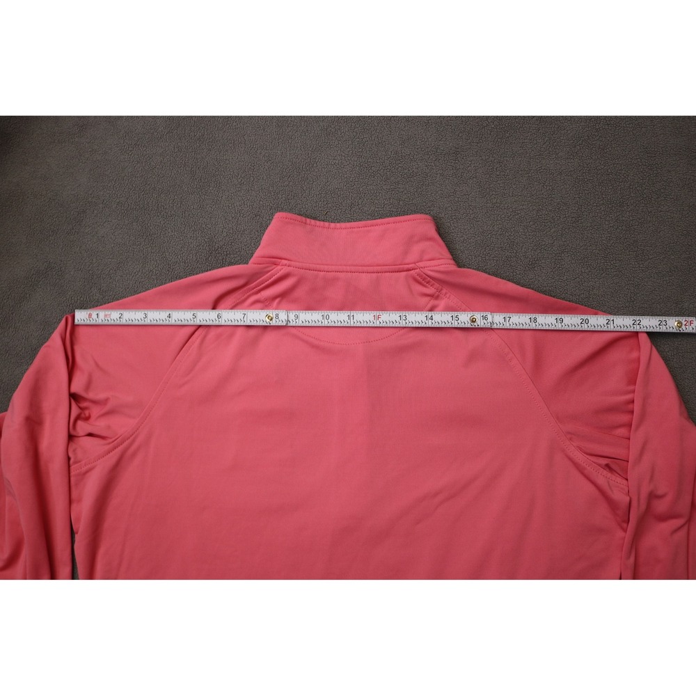 SPORTTEK Quarter Zip Pullover Jacket Women Large Pink Thumb Hole Activewear Top - Picture 11 of 13